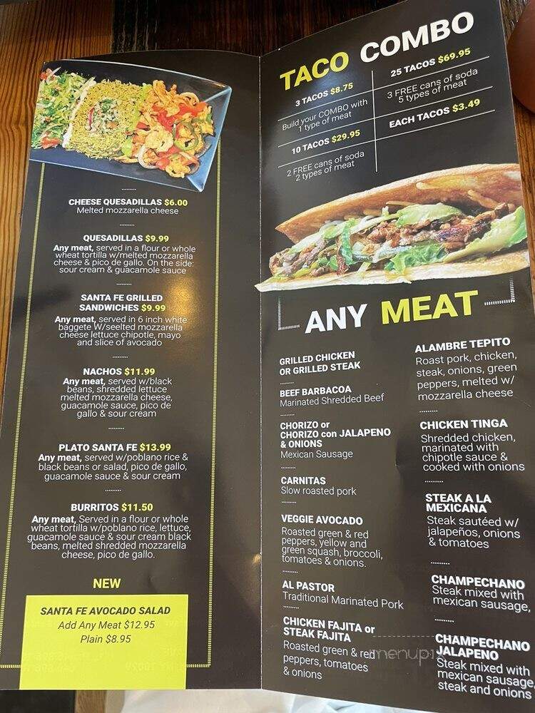 Santa Fe - New York, NY menu_pic