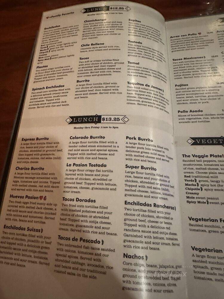 Pasion Tequila - Bothell, WA menu_pic