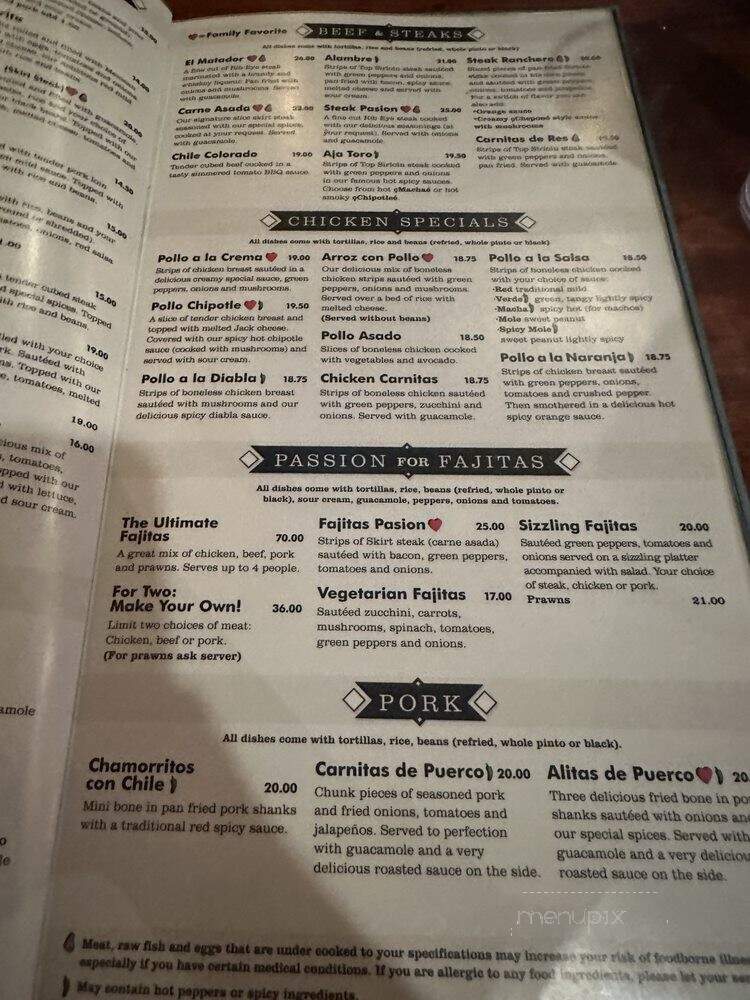 Pasion Tequila - Bothell, WA menu_pic