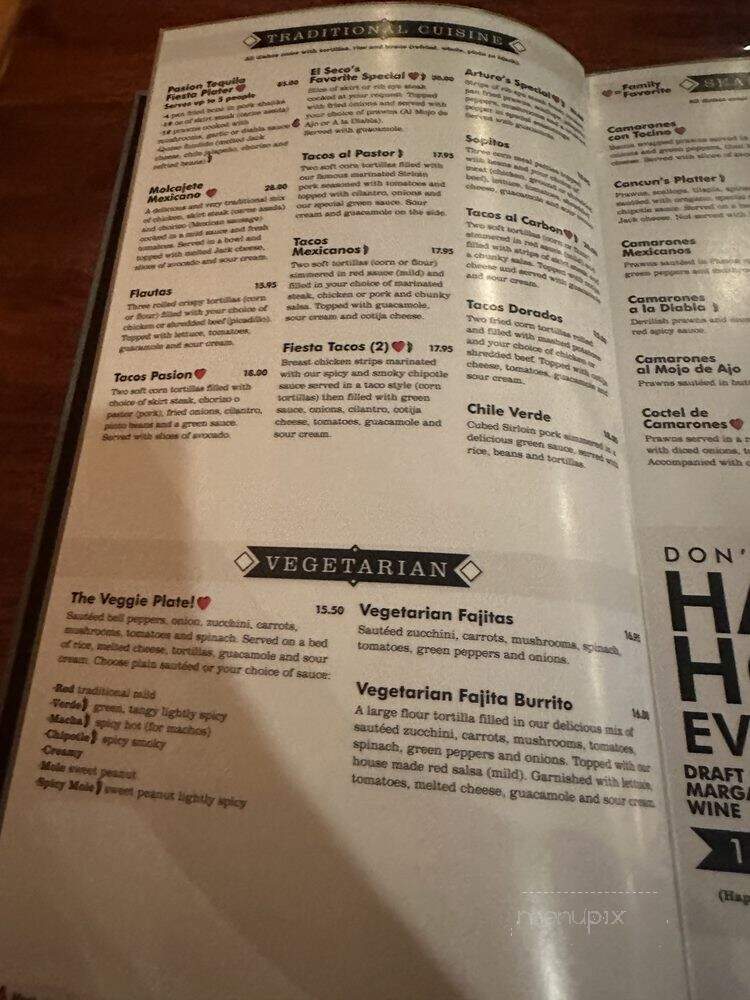 Pasion Tequila - Bothell, WA menu_pic