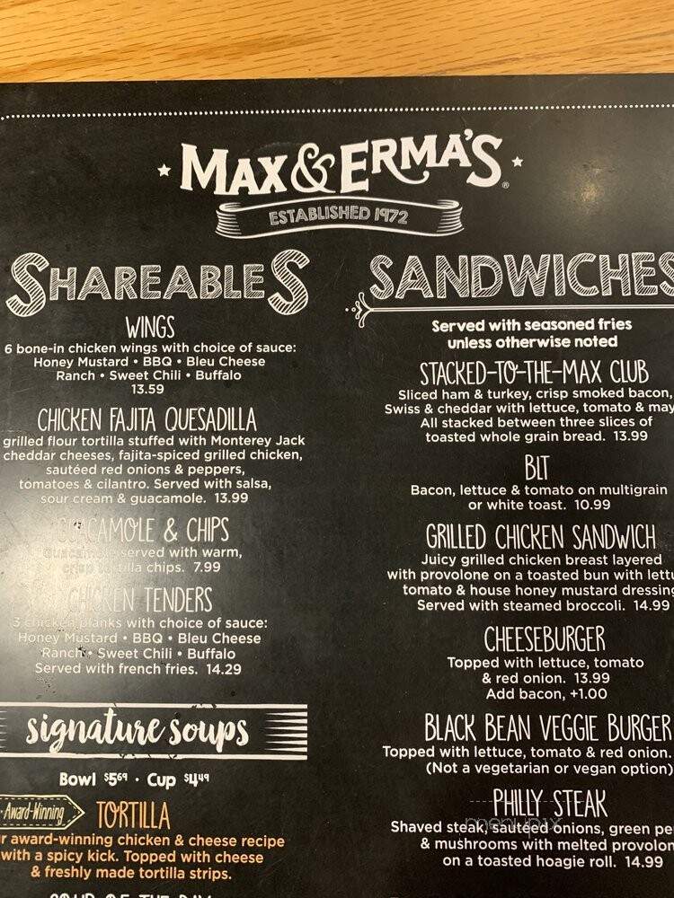 Max & Erma's Restaurants - Vandalia, OH menu_pic
