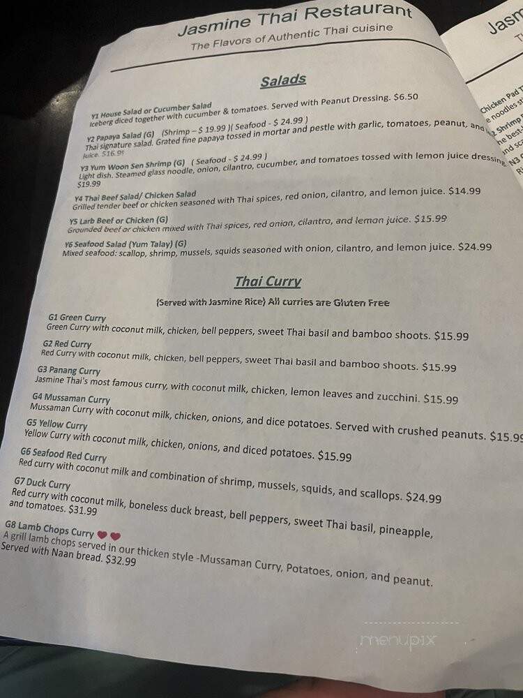 Jasmine Thai Restaurant - Destin, FL menu_pic