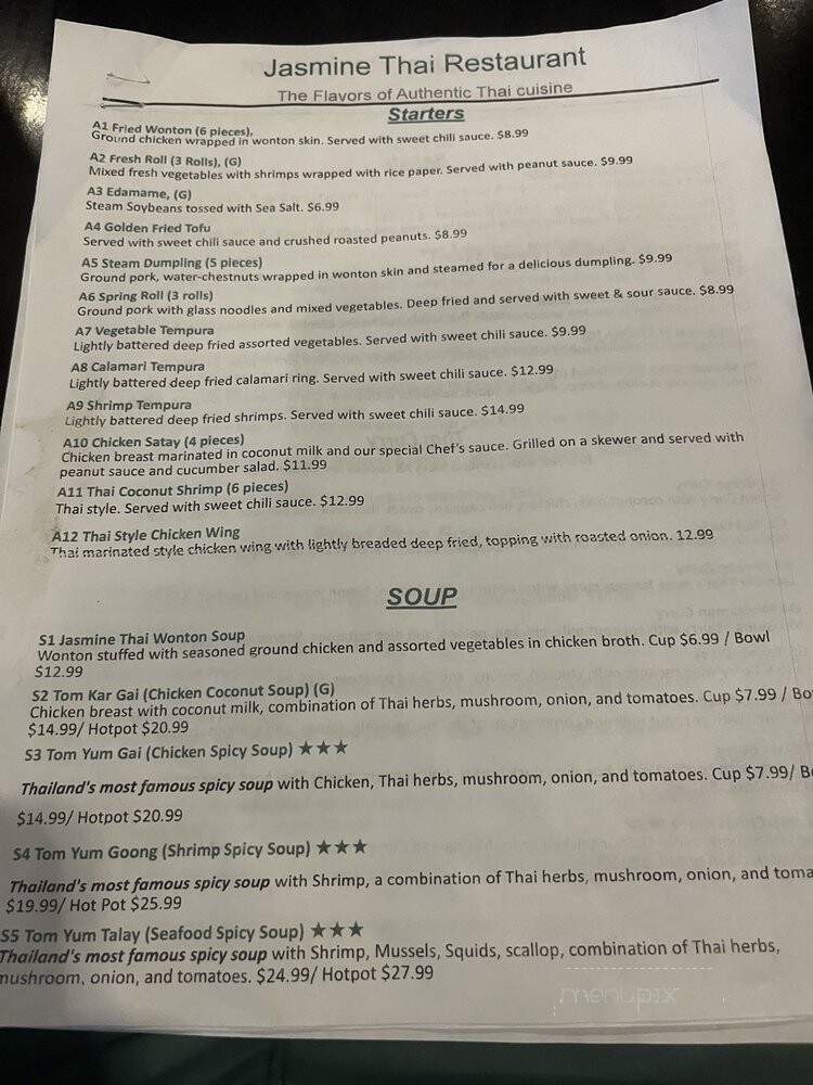 Jasmine Thai Restaurant - Destin, FL menu_pic