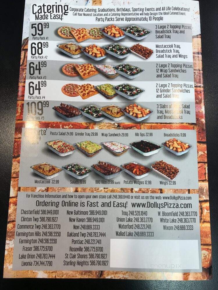 Dolly's Pizza - Livonia, MI menu_pic
