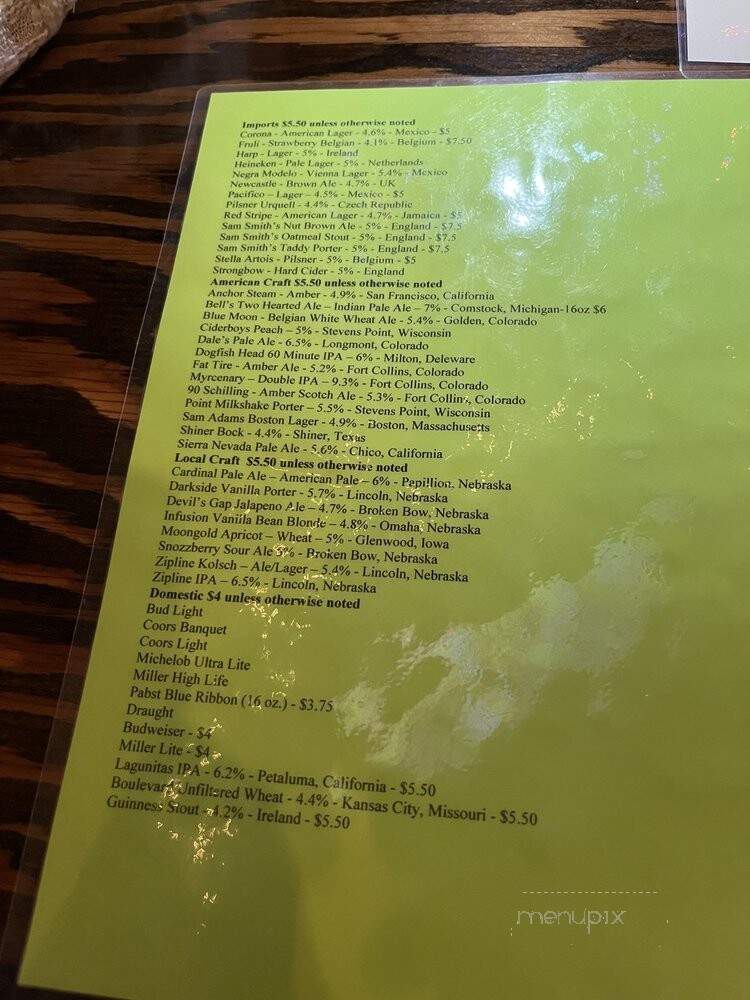 Mr Toad - Omaha, NE menu_pic