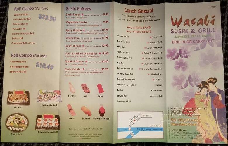Wasabi - Lake City, FL menu_pic