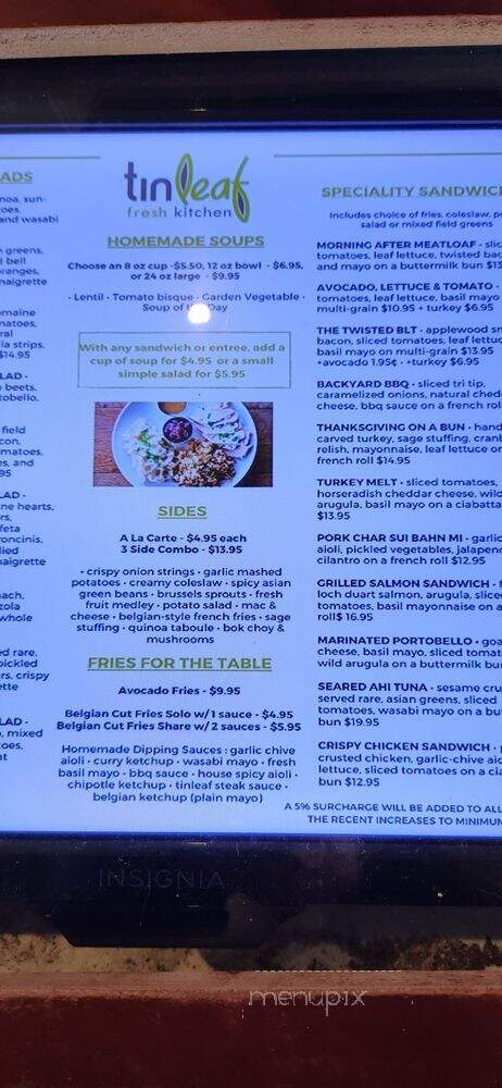 Tinleaf Fresh Kitchen - Carlsbad, CA menu_pic