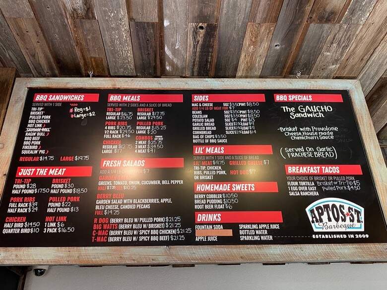 Aptos Street Barbeque - Aptos, CA menu_pic