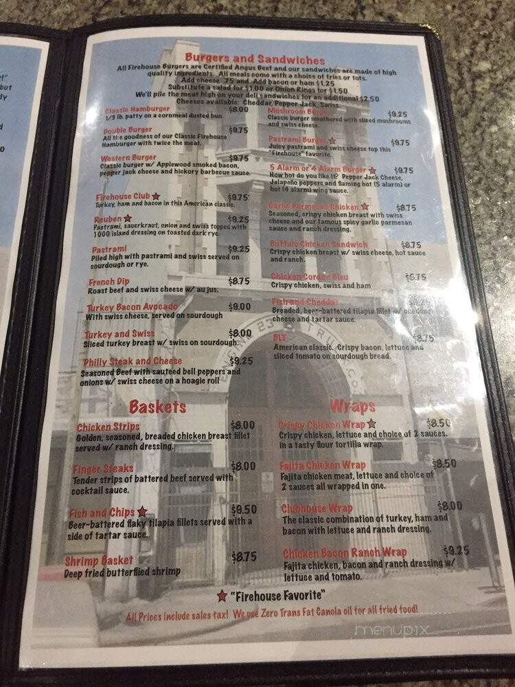 Firehouse Pub & Grill - Meridian, ID menu_pic