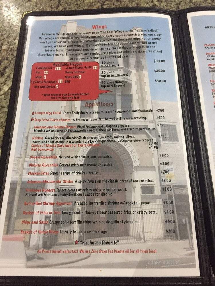 Firehouse Pub & Grill - Meridian, ID menu_pic