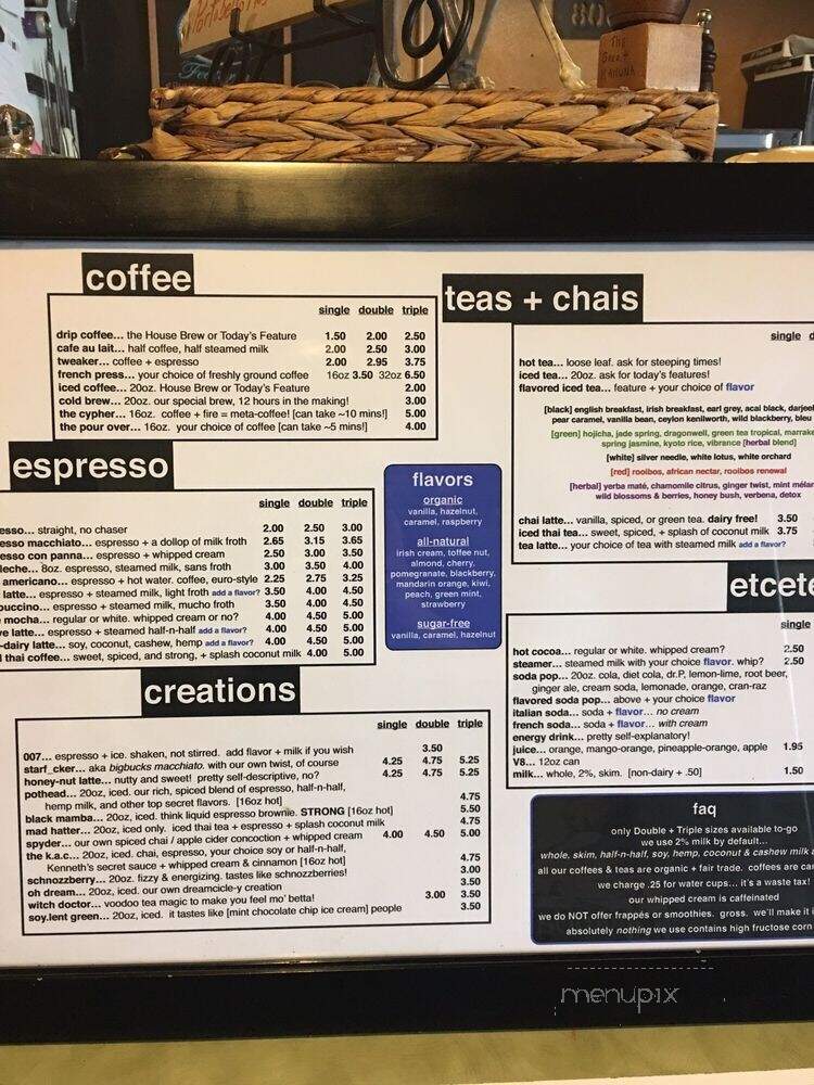 The 806 coffee + lounge - Amarillo, TX menu_pic