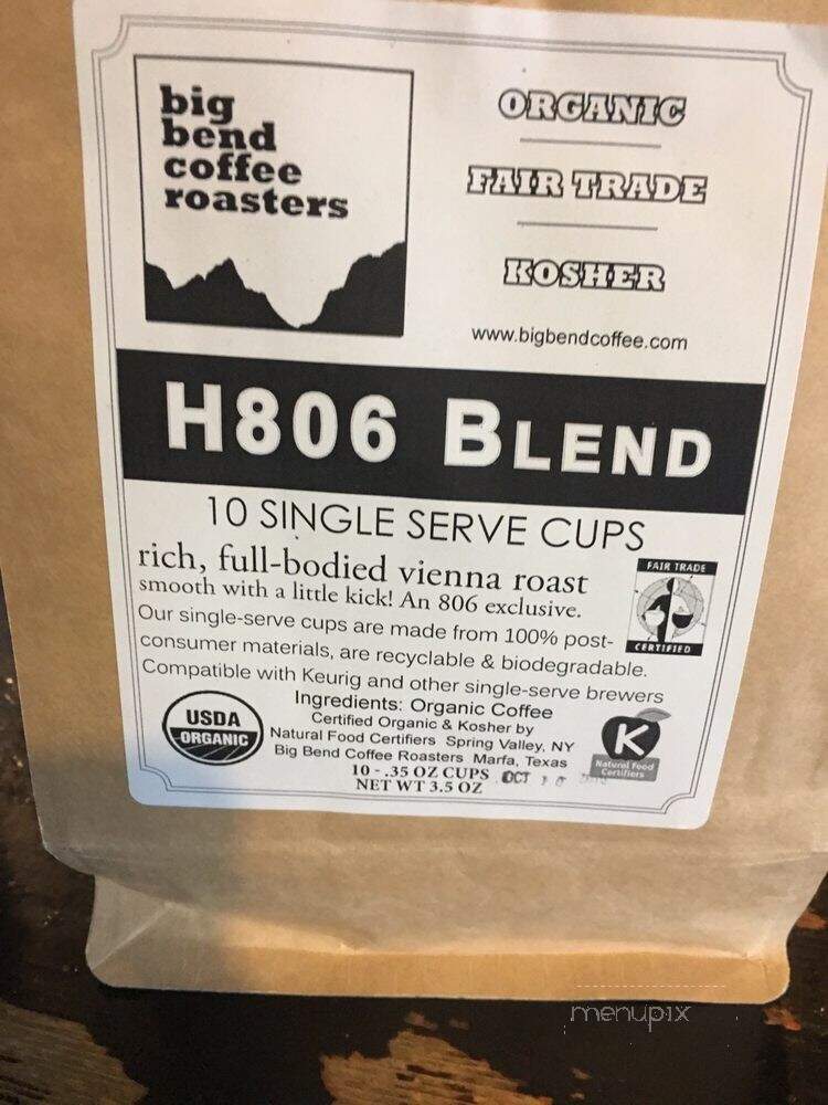The 806 coffee + lounge - Amarillo, TX menu_pic