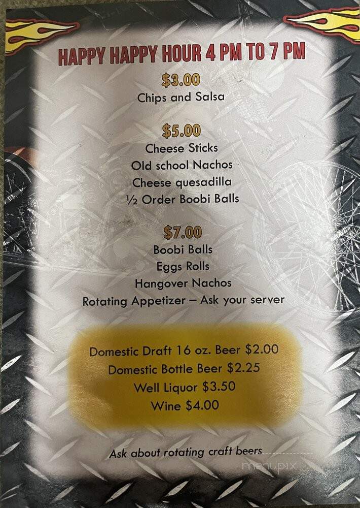 Hardtails Bar and Grill - Georgetown, TX menu_pic