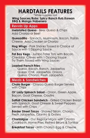 Hardtails Bar and Grill - Georgetown, TX menu_pic