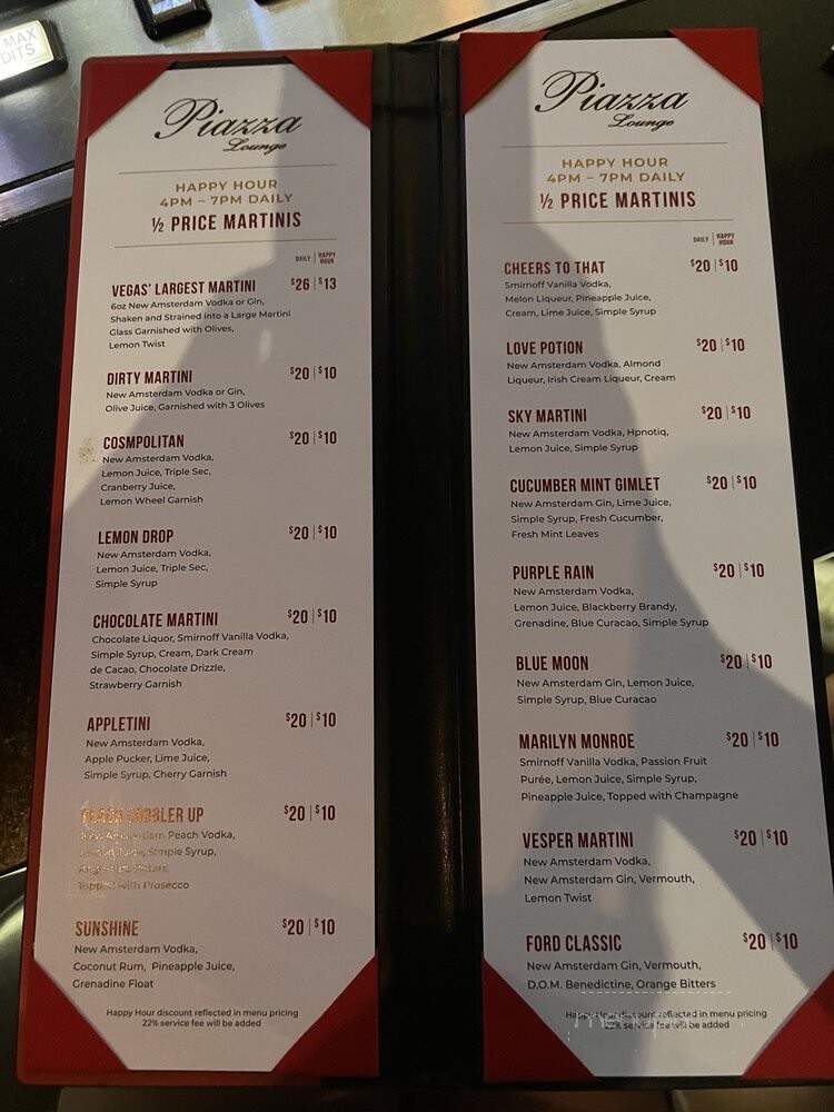 Palazzo - Las Vegas, NV menu_pic