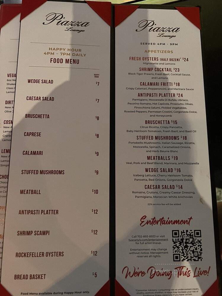 Palazzo - Las Vegas, NV menu_pic