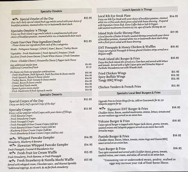 Eggs 'n Things - Honolulu, HI menu_pic