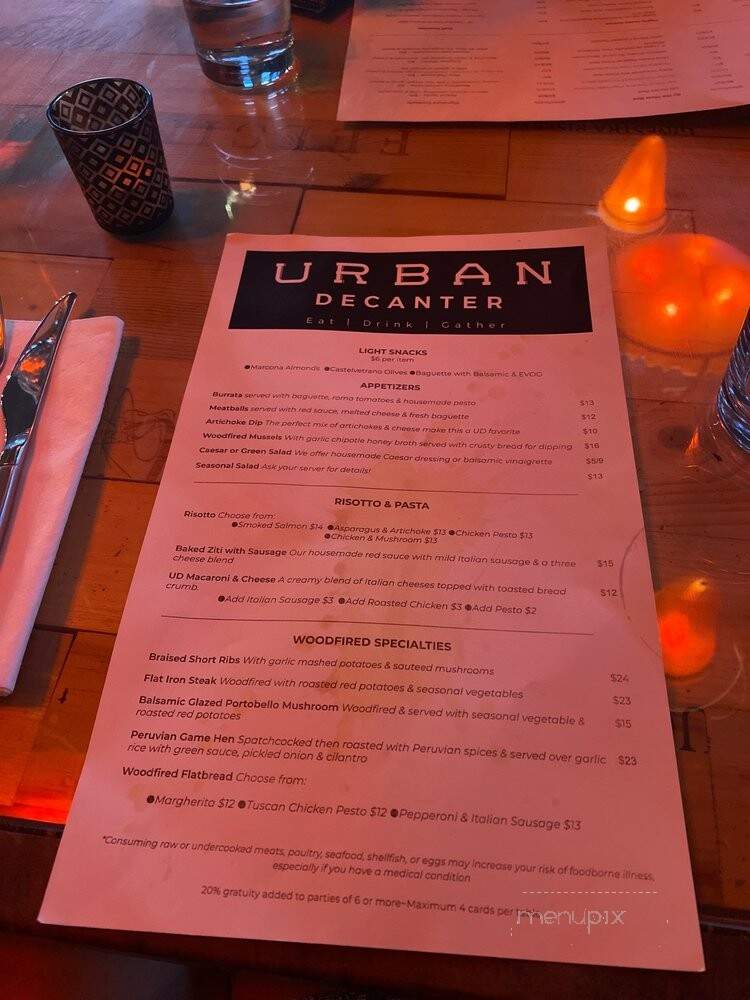 Urban Decanter - Forest Grove, OR menu_pic