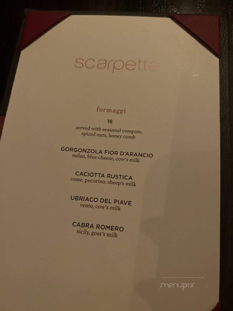 Scarpetta - Las Vegas, NV menu_pic