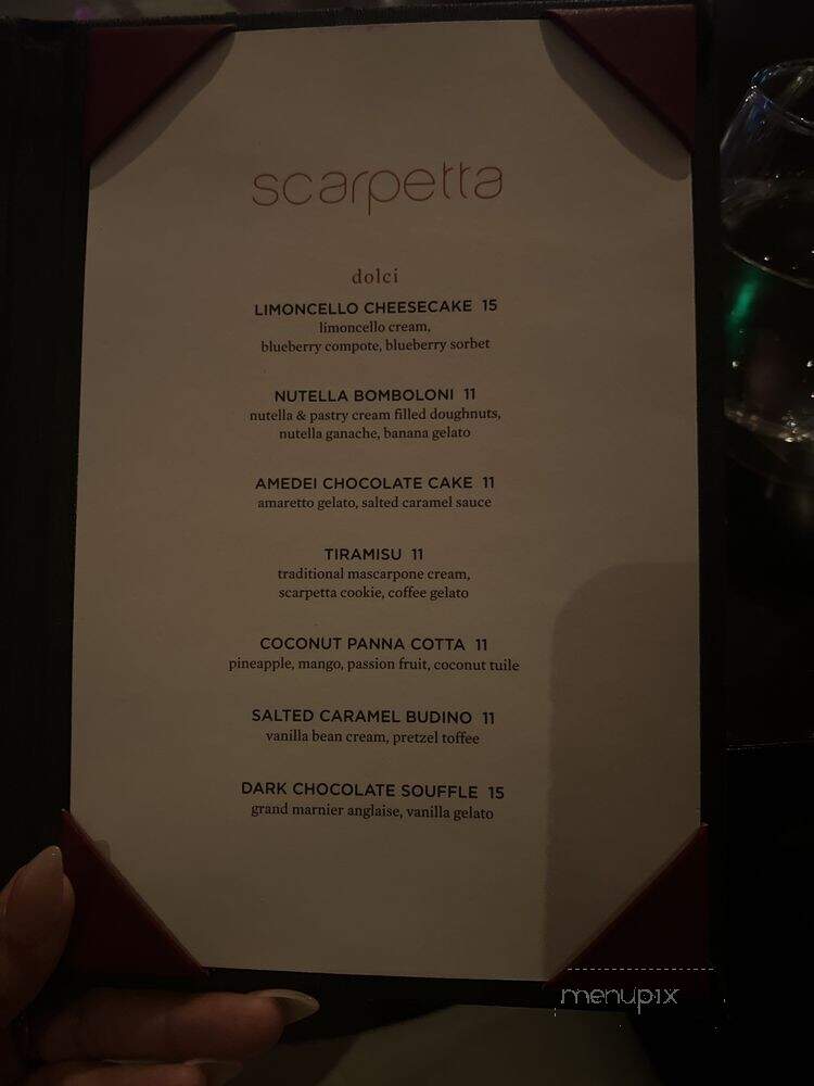 Scarpetta - Las Vegas, NV menu_pic