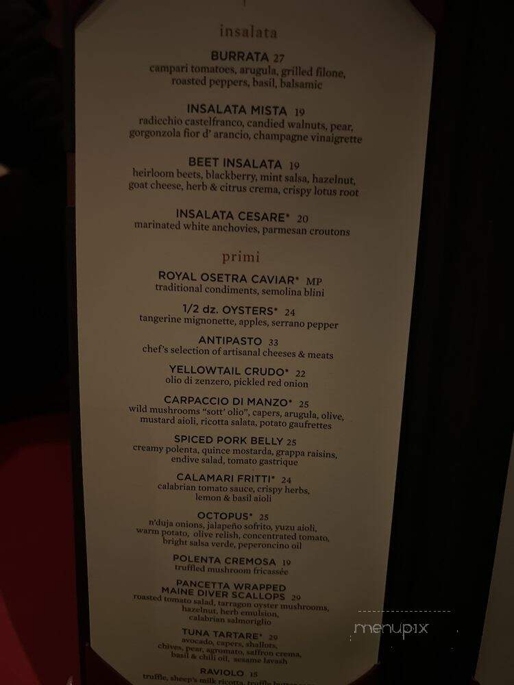 Scarpetta - Las Vegas, NV menu_pic