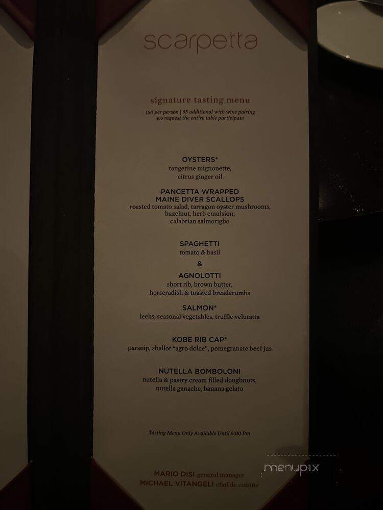 Scarpetta - Las Vegas, NV menu_pic