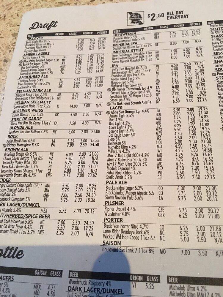 Taco Mac Prado - Sandy Springs, GA menu_pic
