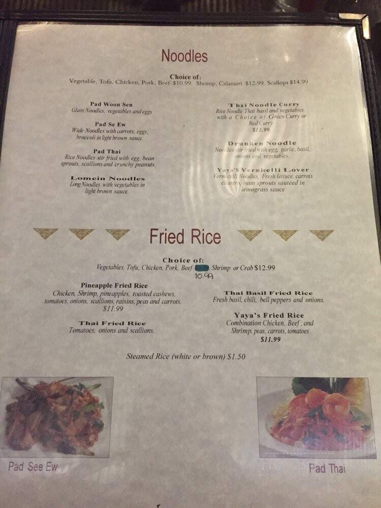 Yaya's Thai Restaurant & Sushi Bar - San Antonio, TX menu_pic