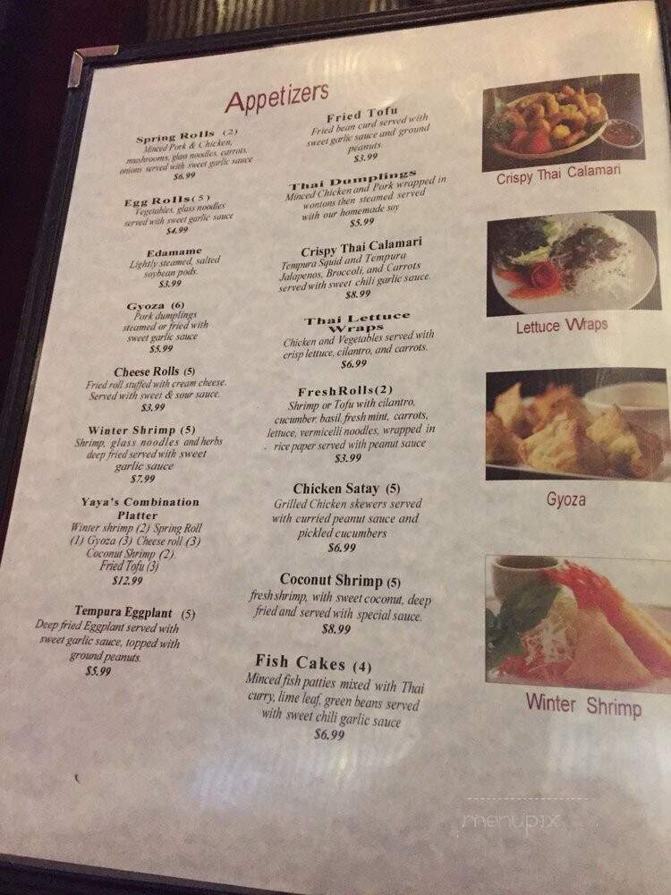 Yaya's Thai Restaurant & Sushi Bar - San Antonio, TX menu_pic