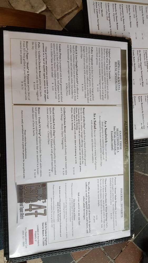 Jimmie's Chocolates & Cafe - Dania, FL menu_pic
