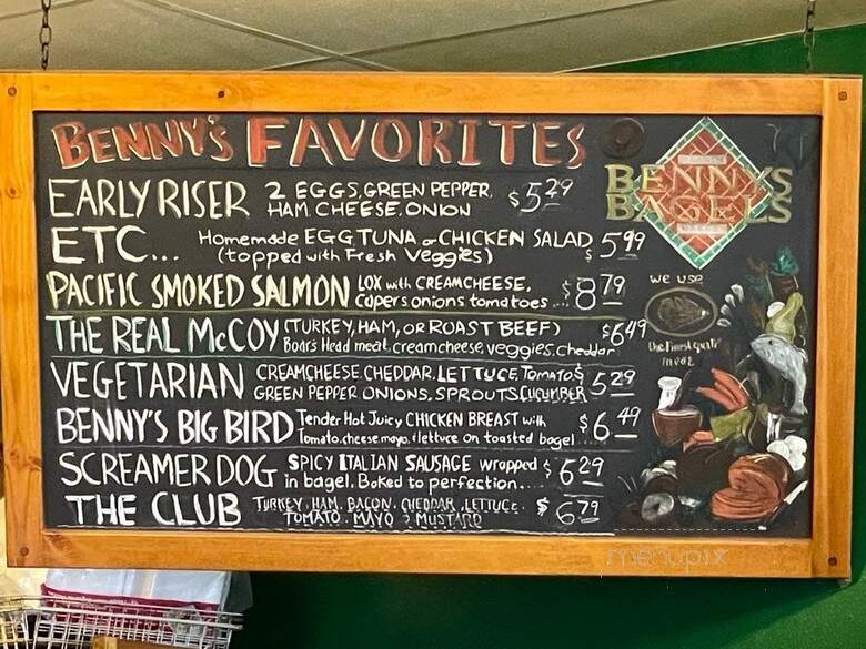 Benny's Bagels - Richardson, TX menu_pic