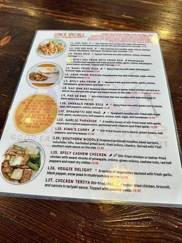 Thai Cuisine - Austin, TX menu_pic