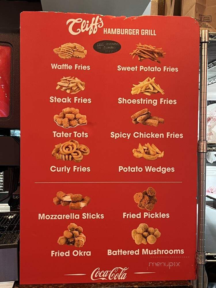 Cliff's Old Fashion Hamburgers - Houston, TX menu_pic