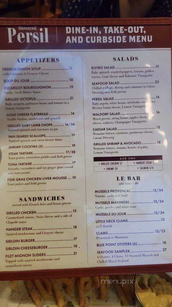 Brasserie Persil - Oceanside, NY menu_pic