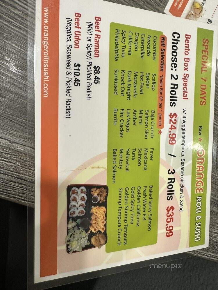 Orange Sushi - Fullerton, CA menu_pic