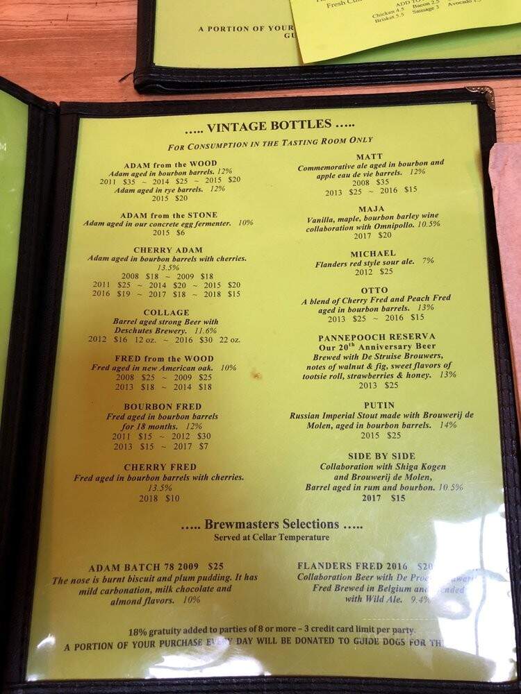 Hair of the Dog - Portland, OR menu_pic