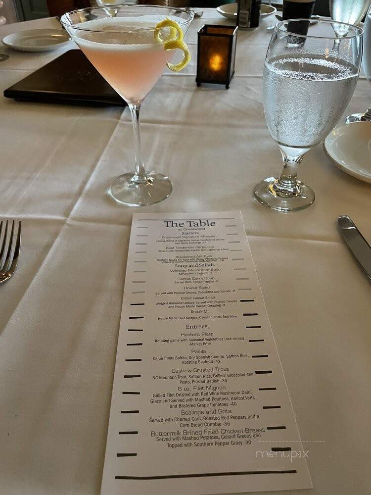 The Table at Crestwood - Boone, NC menu_pic