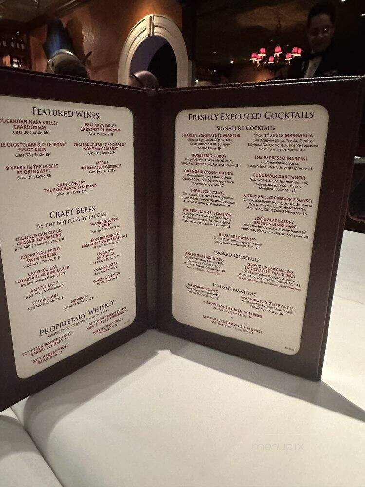 Charley's Steak House - Kissimmee, FL menu_pic