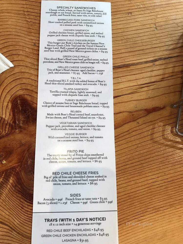 Bode's Cafe - Abiquiu, NM menu_pic