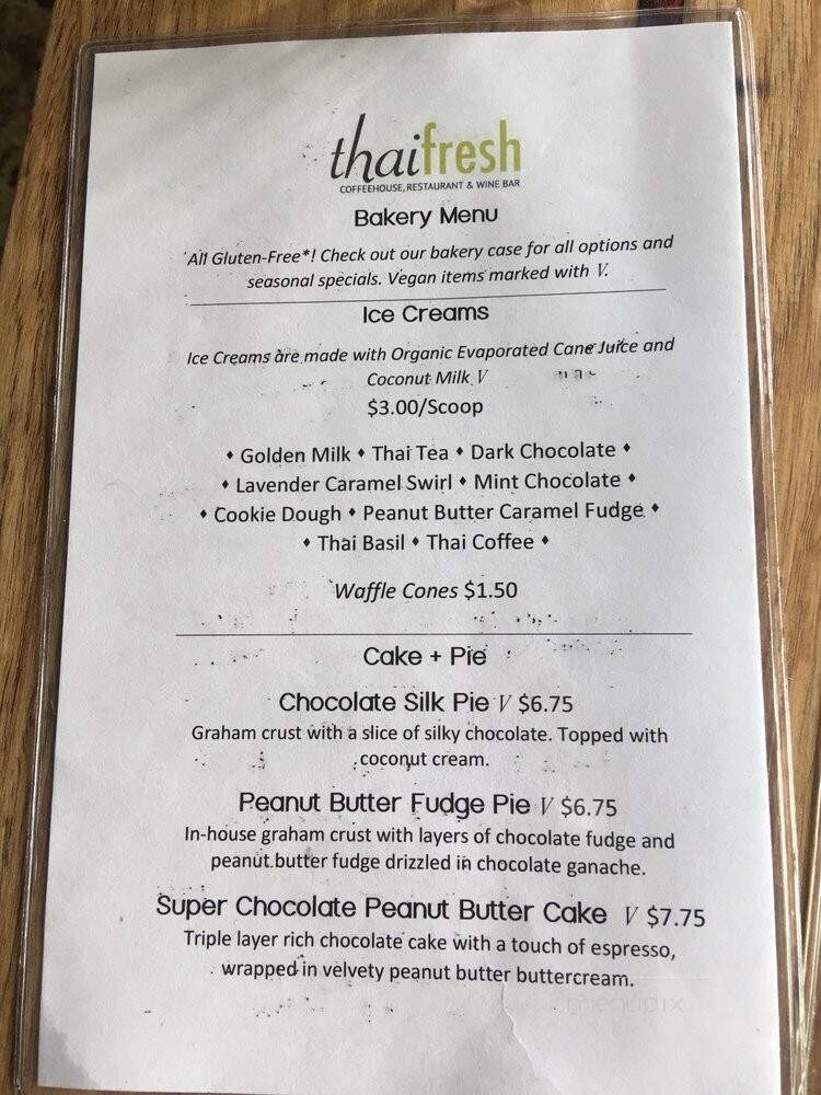 Thai Fresh - Austin, TX menu_pic