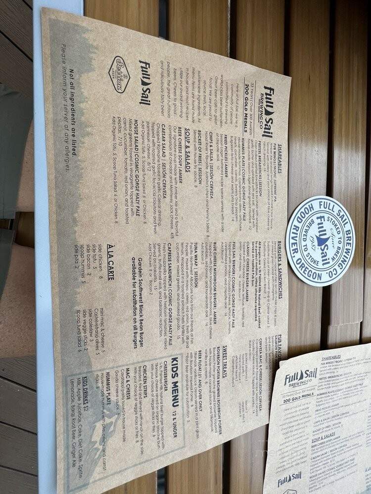 Full Sail Brewing Company - Hood River, OR menu_pic