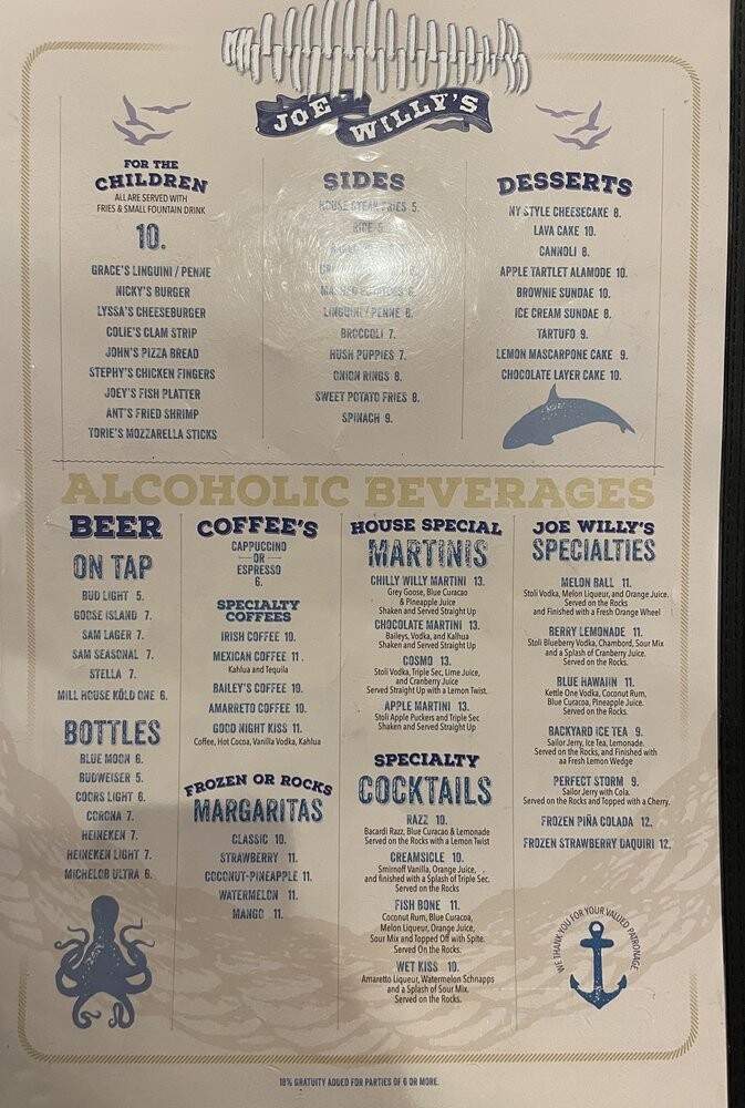 Joe Willy's Fish Shack - Fishkill, NY menu_pic