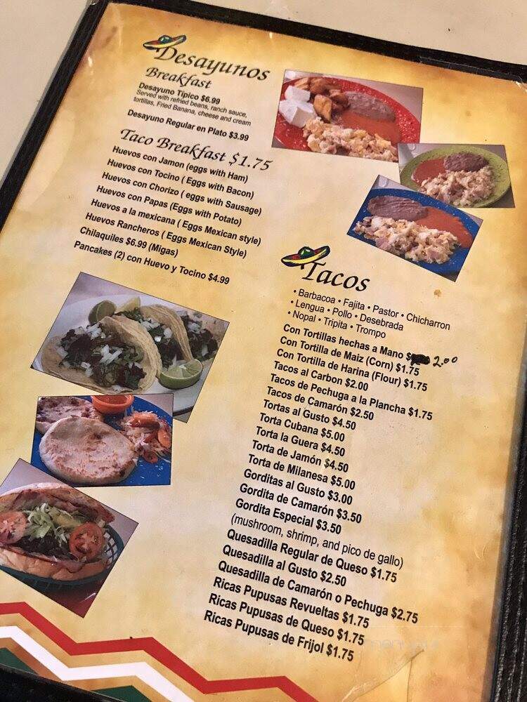 Taqueria Sol Azteca - Houston, TX menu_pic