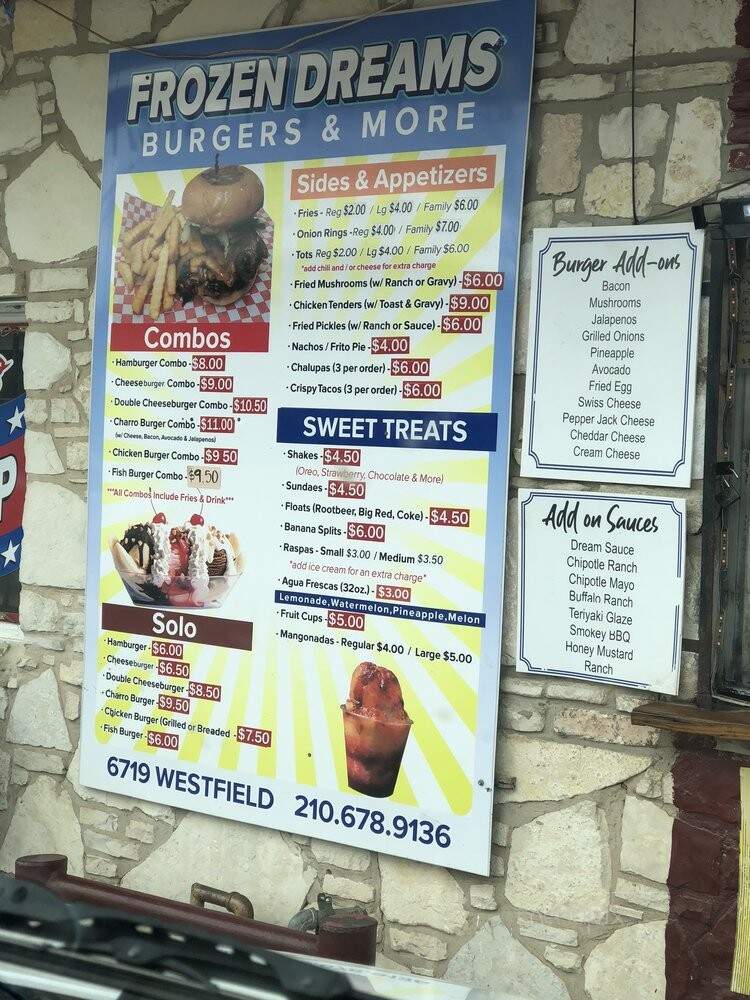 Frozen Dreams - San Antonio, TX menu_pic