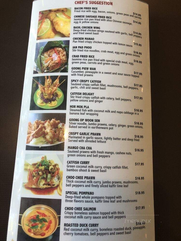 Jasmine Fine Thai Cuisine - Santa Clara, CA menu_pic