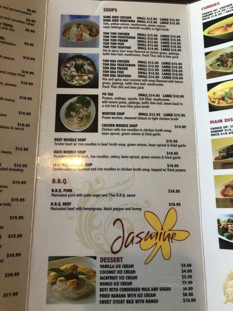 Jasmine Fine Thai Cuisine - Santa Clara, CA menu_pic