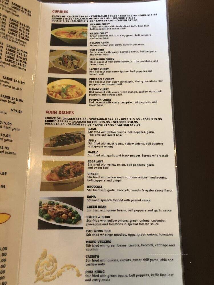 Jasmine Fine Thai Cuisine - Santa Clara, CA menu_pic