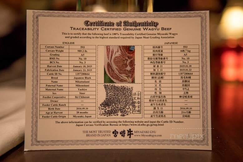5A5 Steak Lounge - San Francisco, CA menu_pic