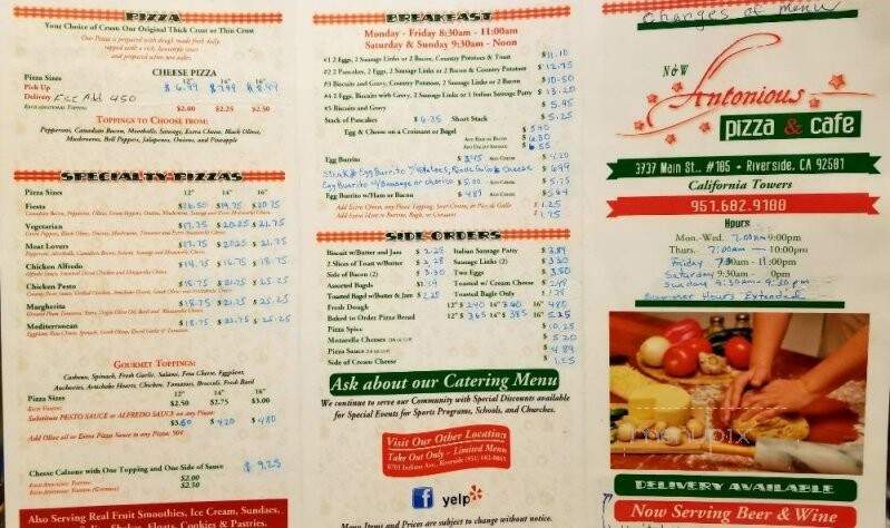 N & W Pizza - Riverside, CA menu_pic