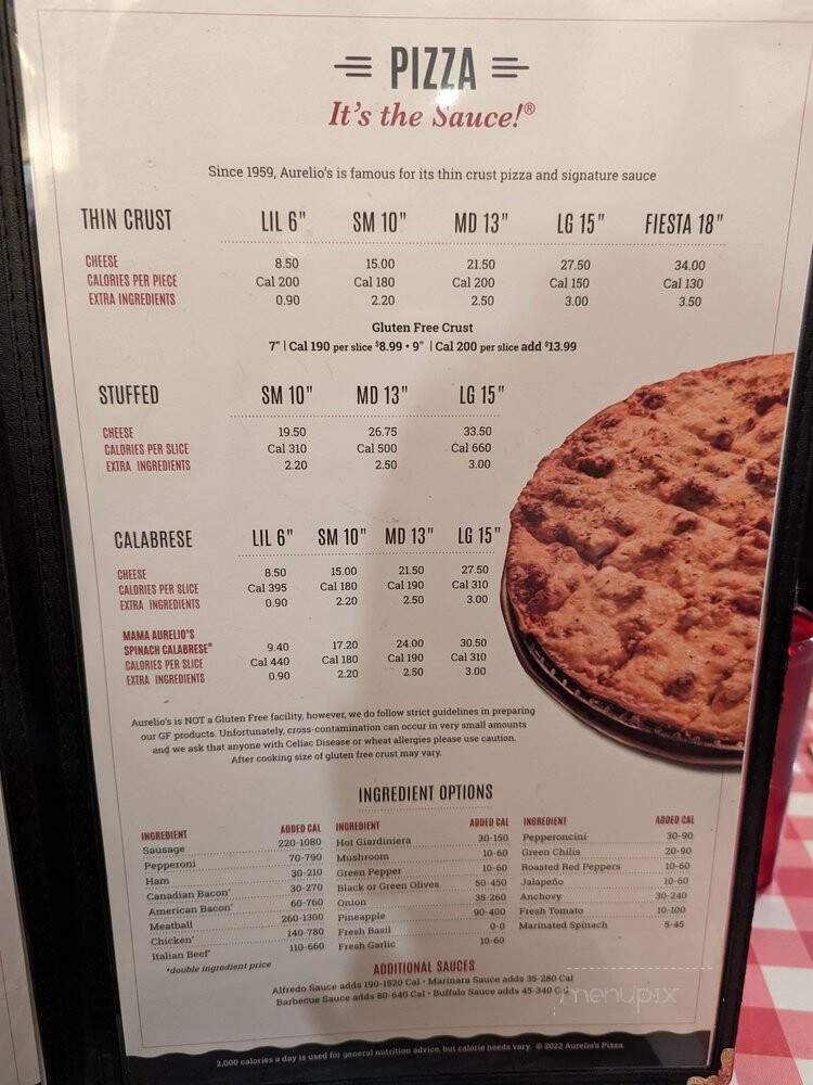 Aurelio's - La Grange, IL menu_pic